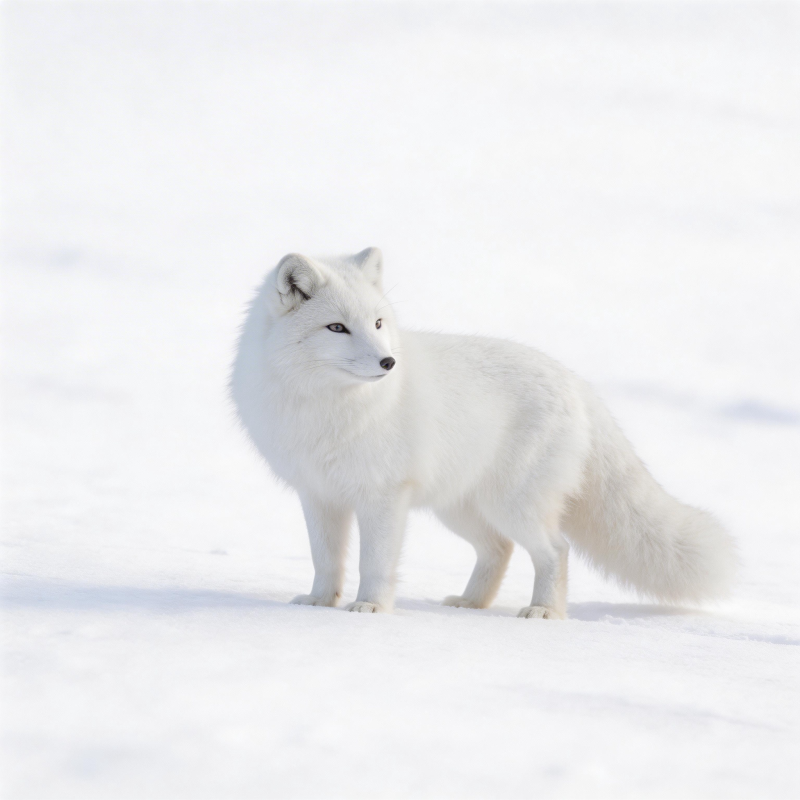 雪狐静立雪原图片