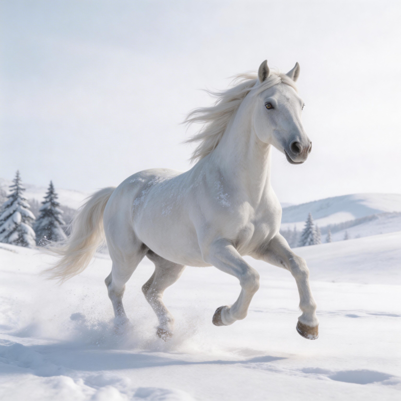 雪原奔马图片