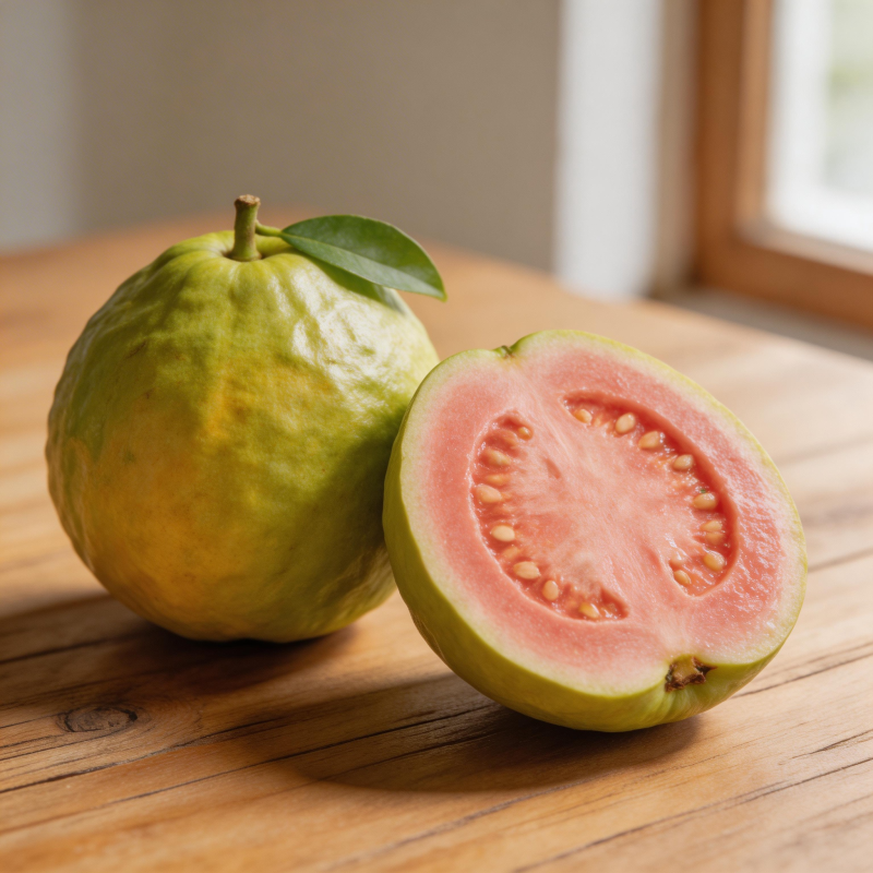 番石榴切开一半图片