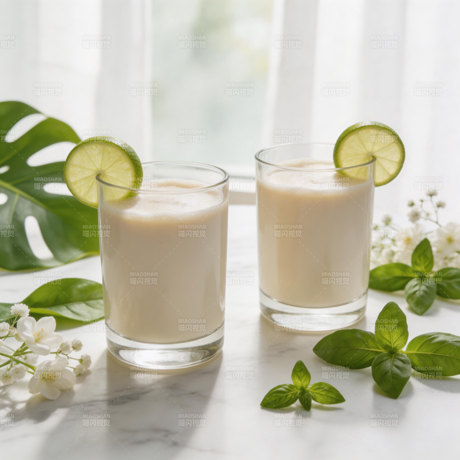清新柠檬奶昔图片