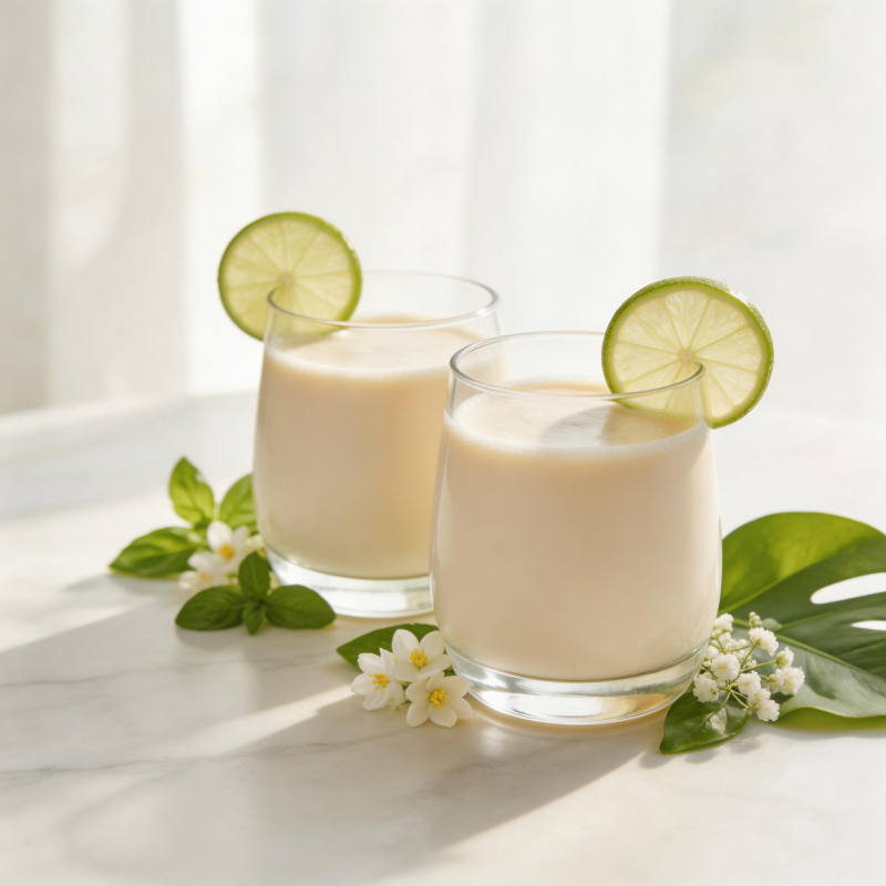 清新柠檬奶昔图片