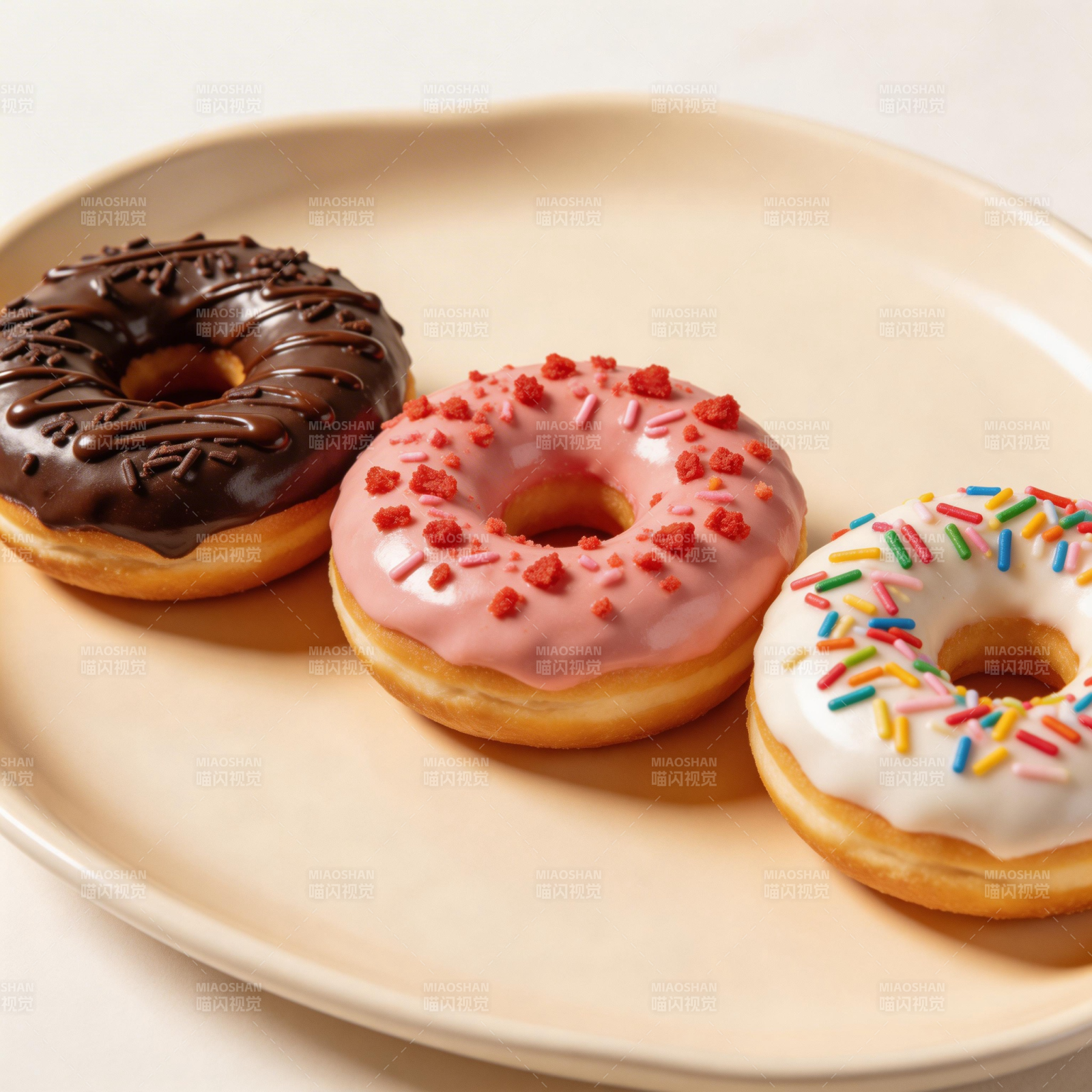 三色甜甜圈图片