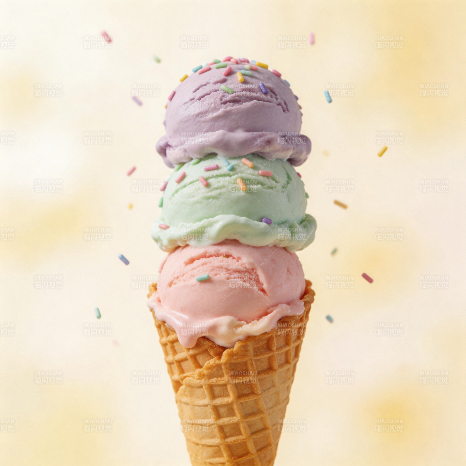 彩虹冰淇淋图片