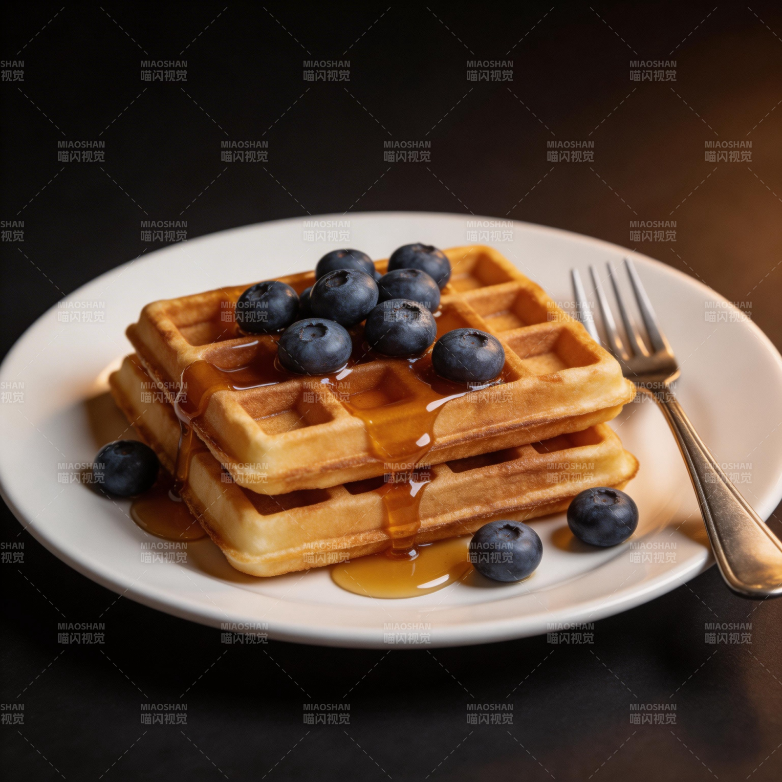 蓝莓华夫饼图片