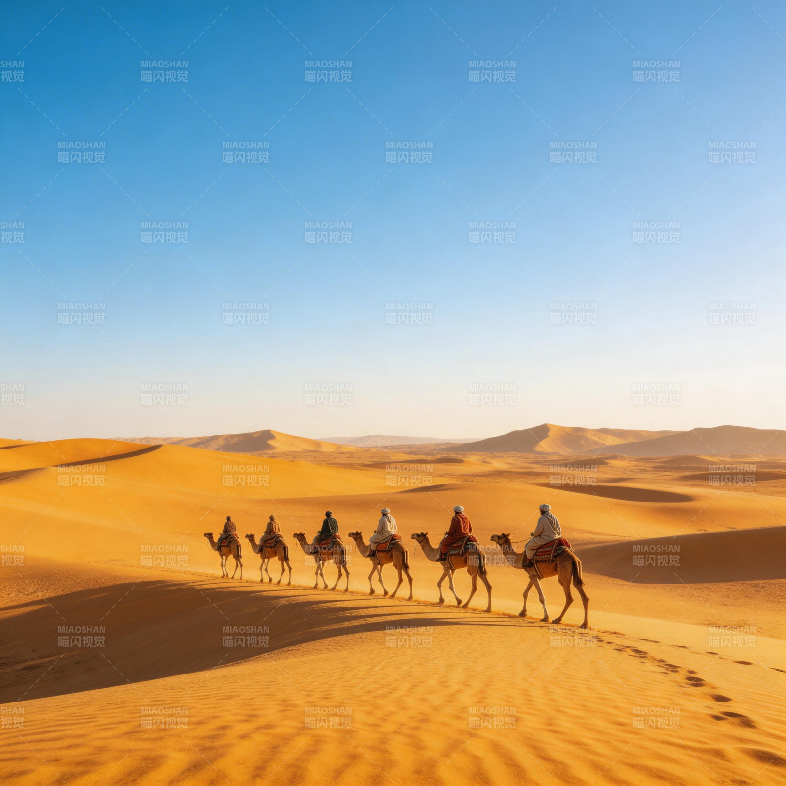 沙漠驼队行图片