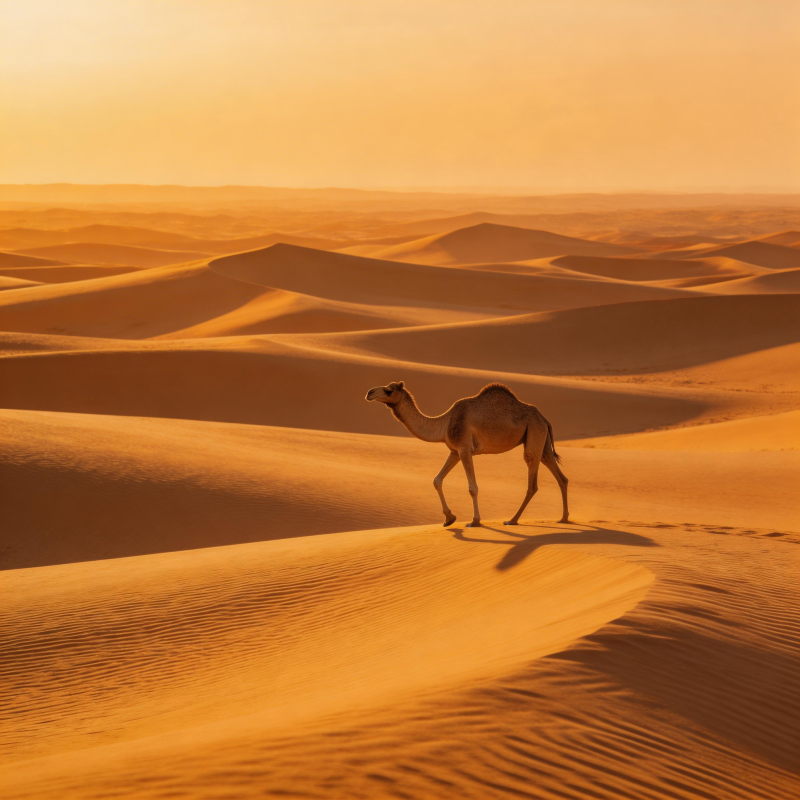 沙漠驼影图片