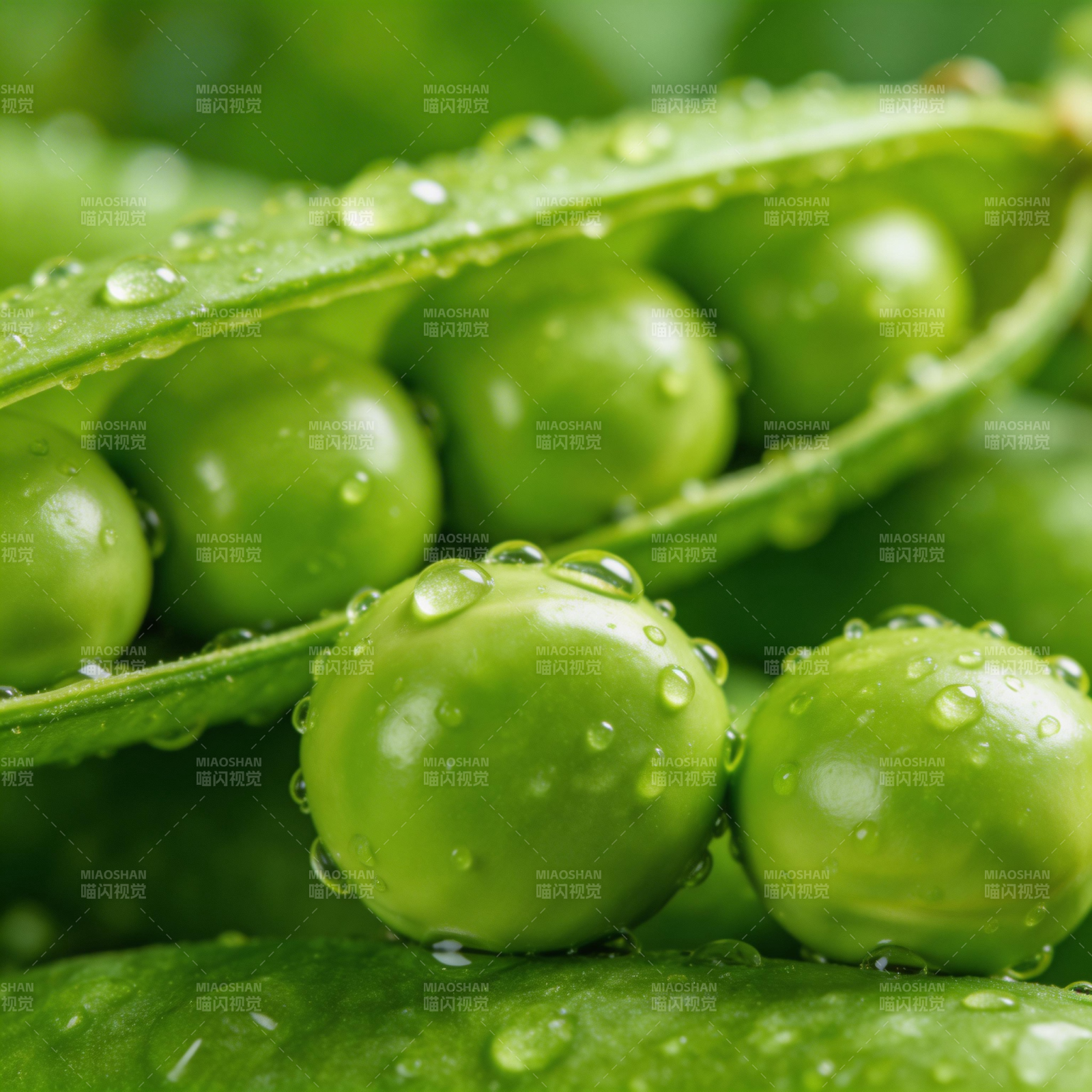 青豆水珠晶莹图片