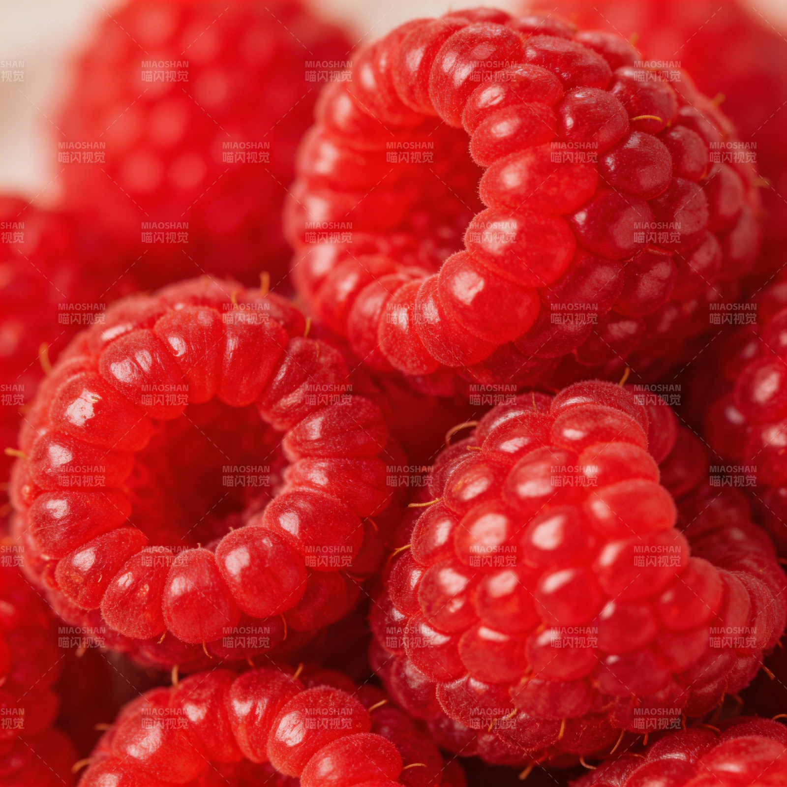 鲜红覆盆子特写图片