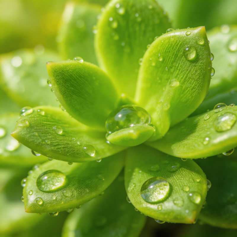 露珠点缀绿植图片