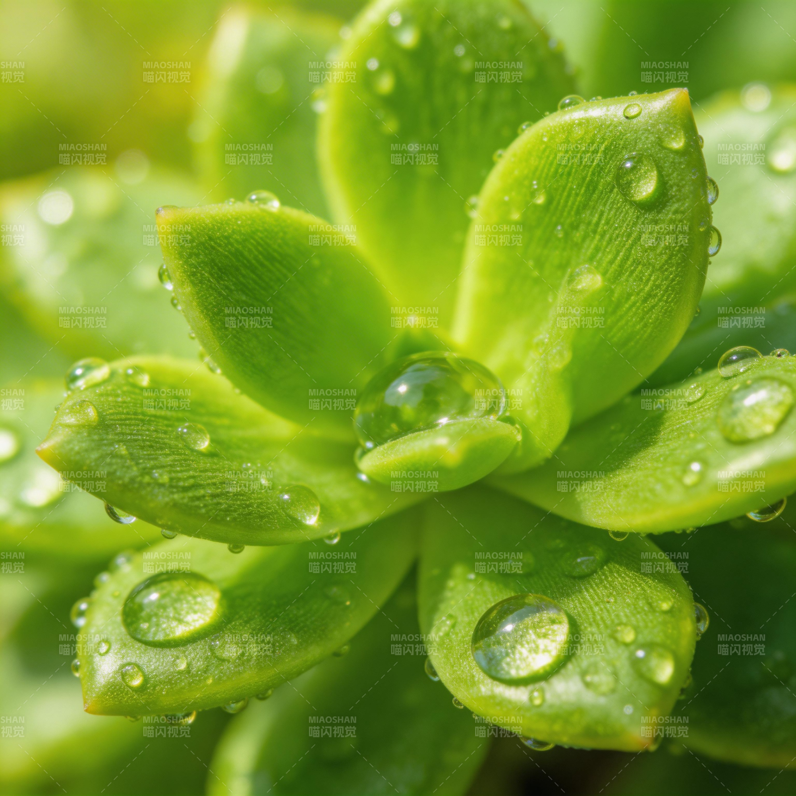 露珠点缀绿植图片