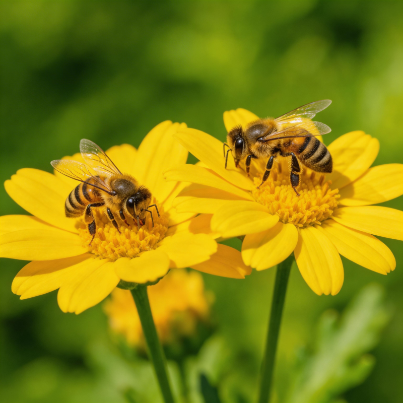蜜蜂采蜜花丛中图片