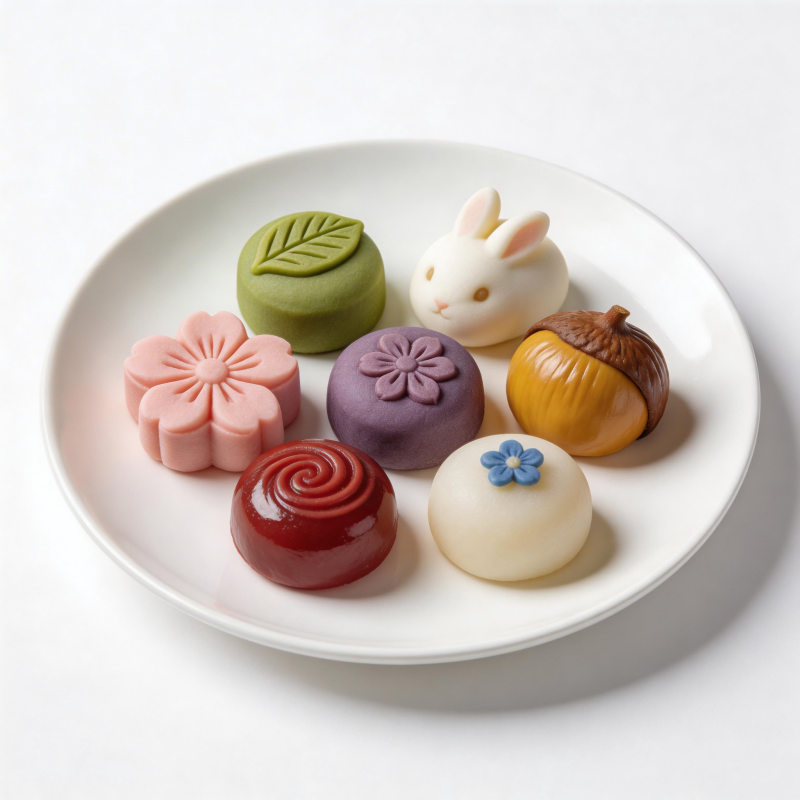 精致和果子拼盘图片