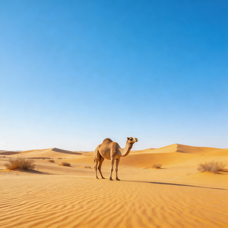 沙漠中的骆驼图片