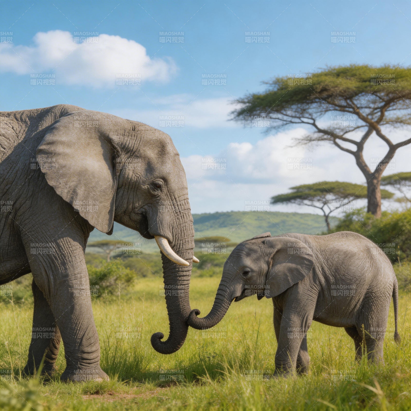 象母子草原嬉戏图片
