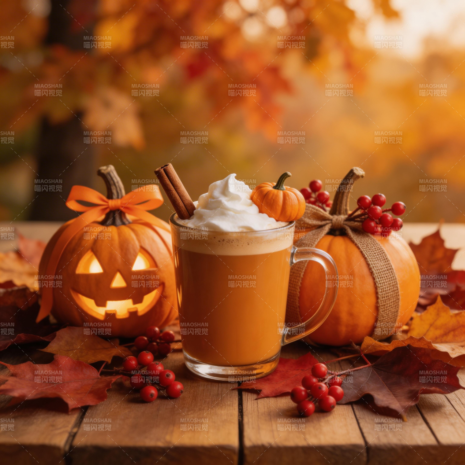 秋日南瓜咖啡图片