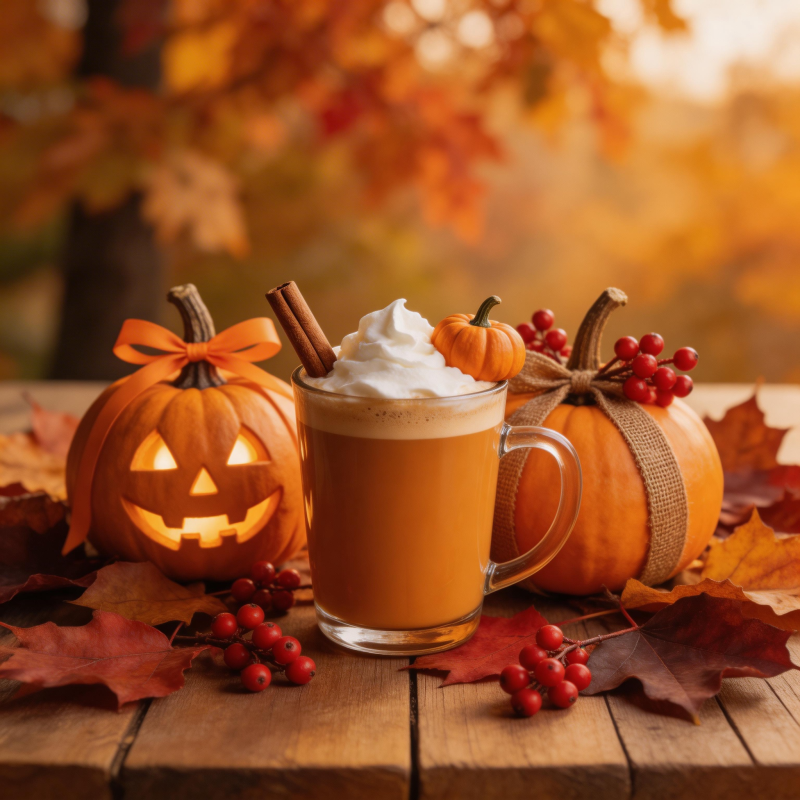 秋日南瓜咖啡图片