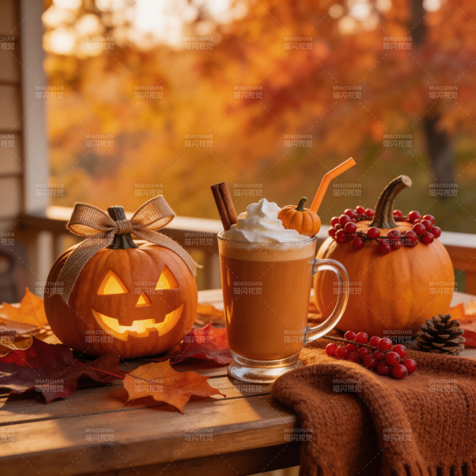 秋日南瓜咖啡时光图片