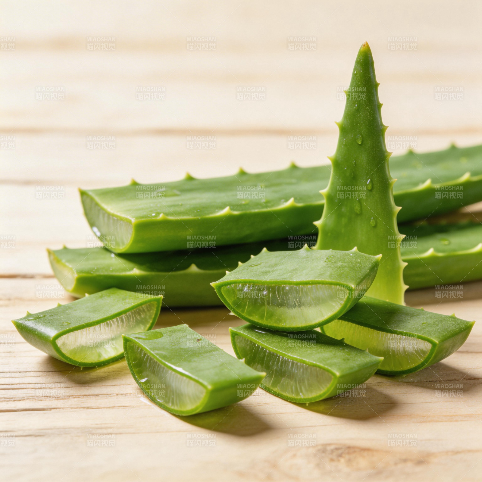 芦荟切片特写图片