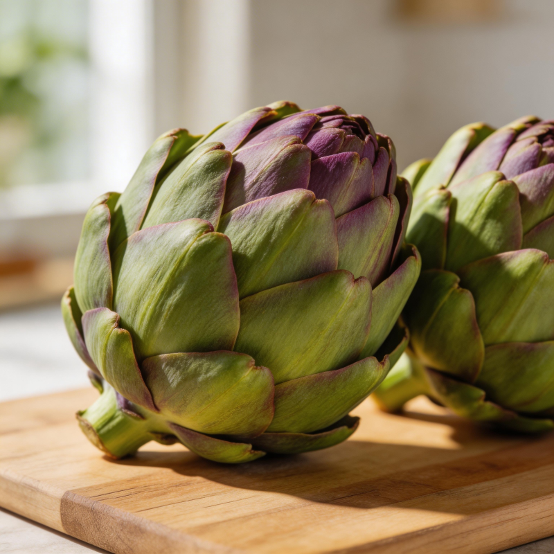 新鲜紫绿洋蓟图片