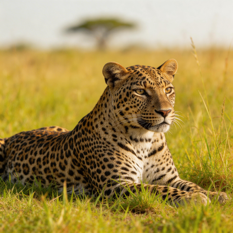 草原上的豹子图片