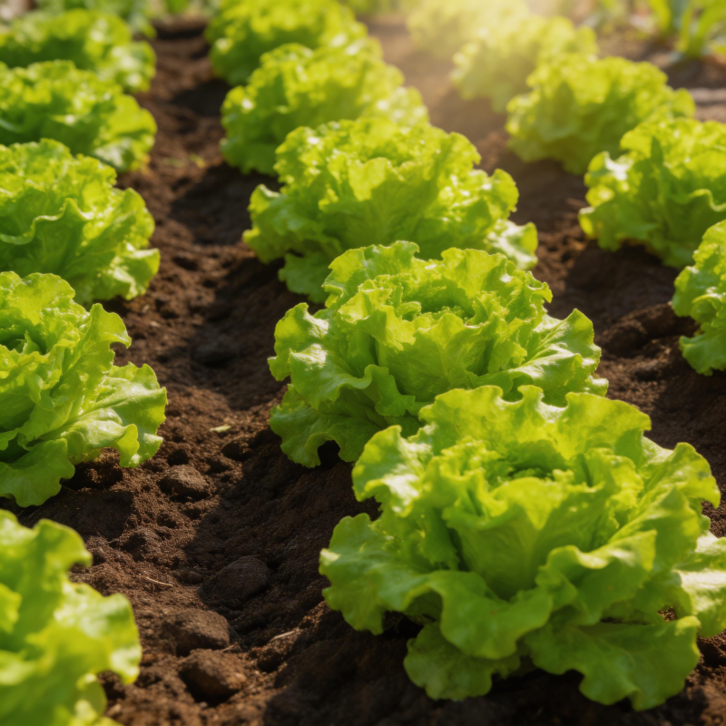 绿叶生菜田间生长图片