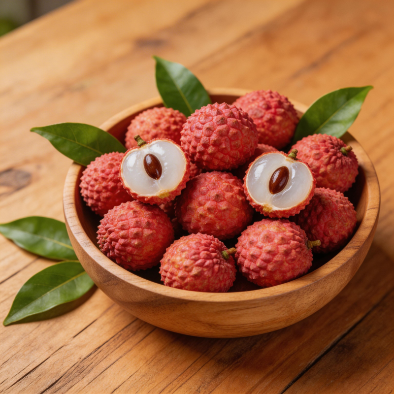 新鲜荔枝果香四溢图片