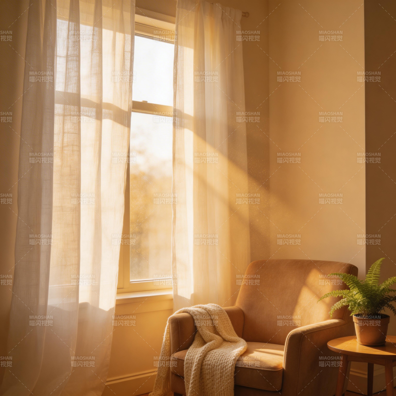 阳光洒满温馨角落图片