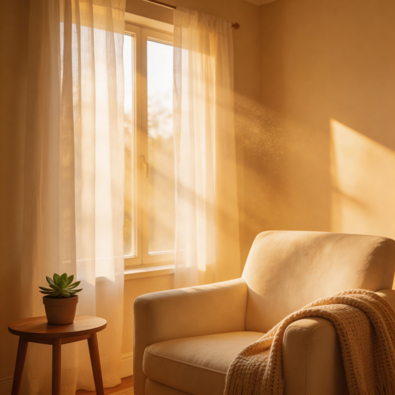 阳光洒满温馨角落图片