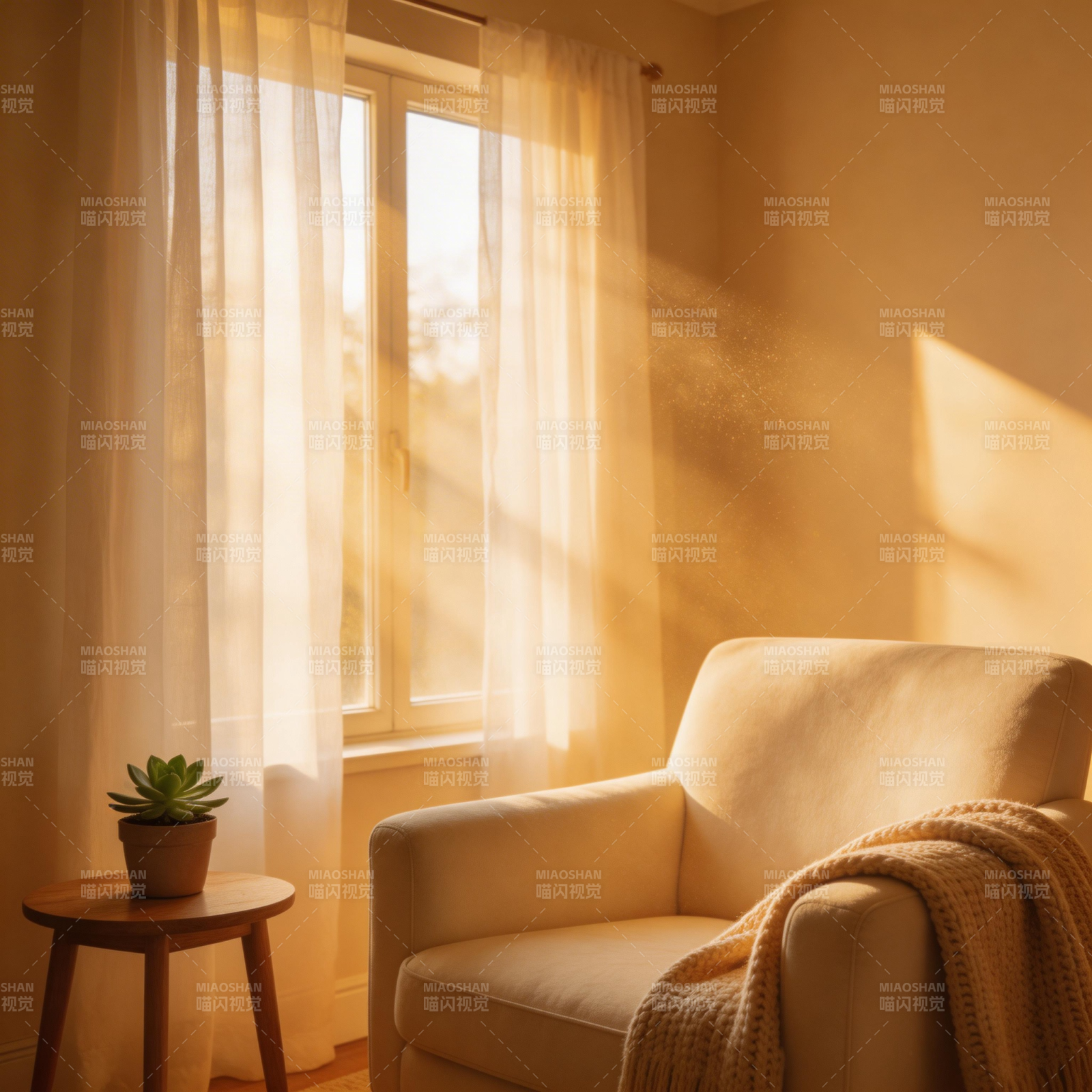 阳光洒满温馨角落图片