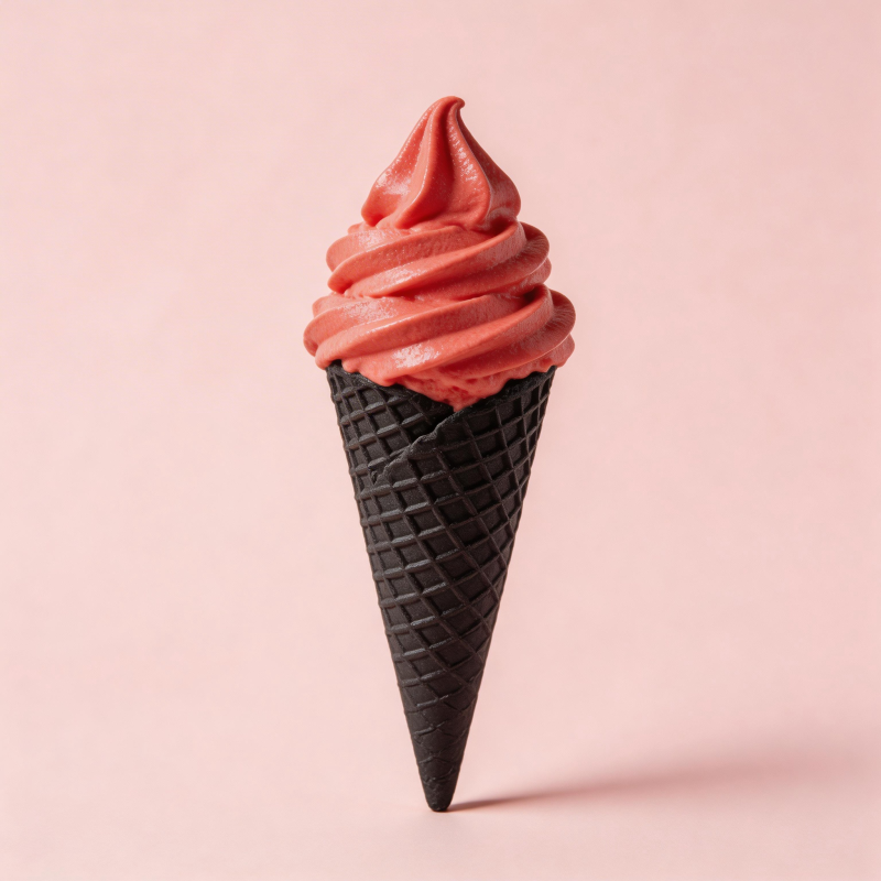 粉色冰淇淋黑锥图片