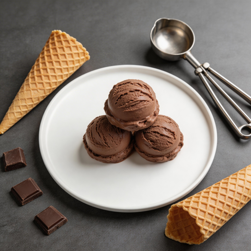 巧克力冰淇淋球图片