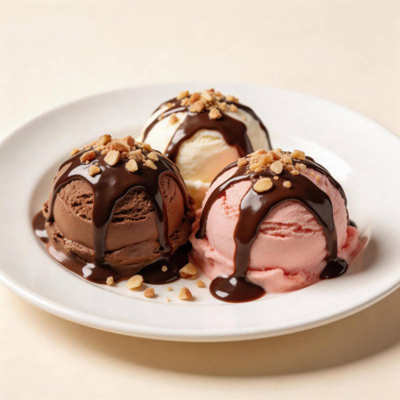 三色冰淇淋拼盘图片