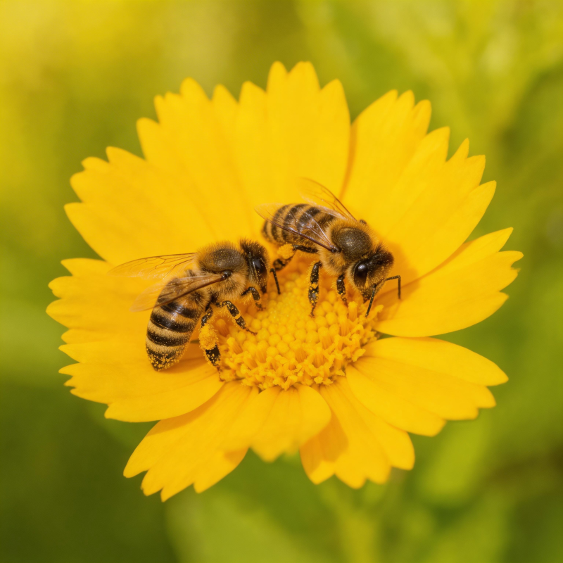 蜜蜂采蜜花间图片