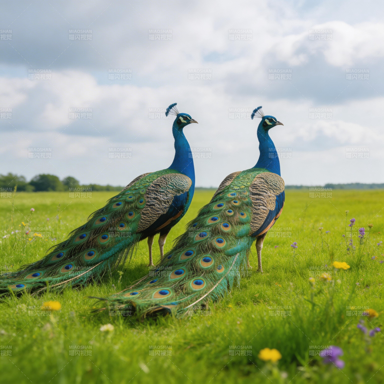 双孔雀草甸栖息图片