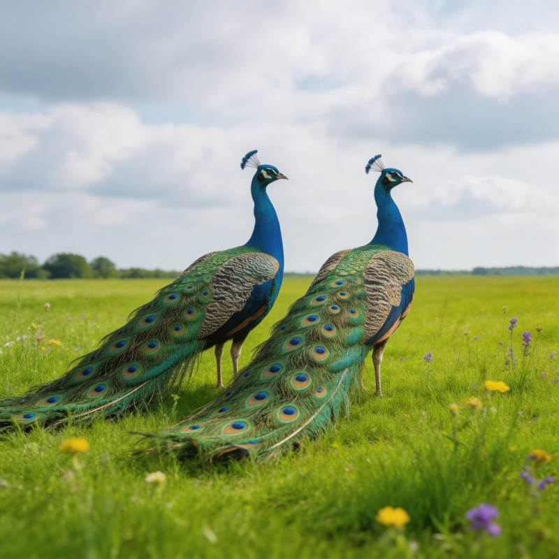 双孔雀草甸栖息图片