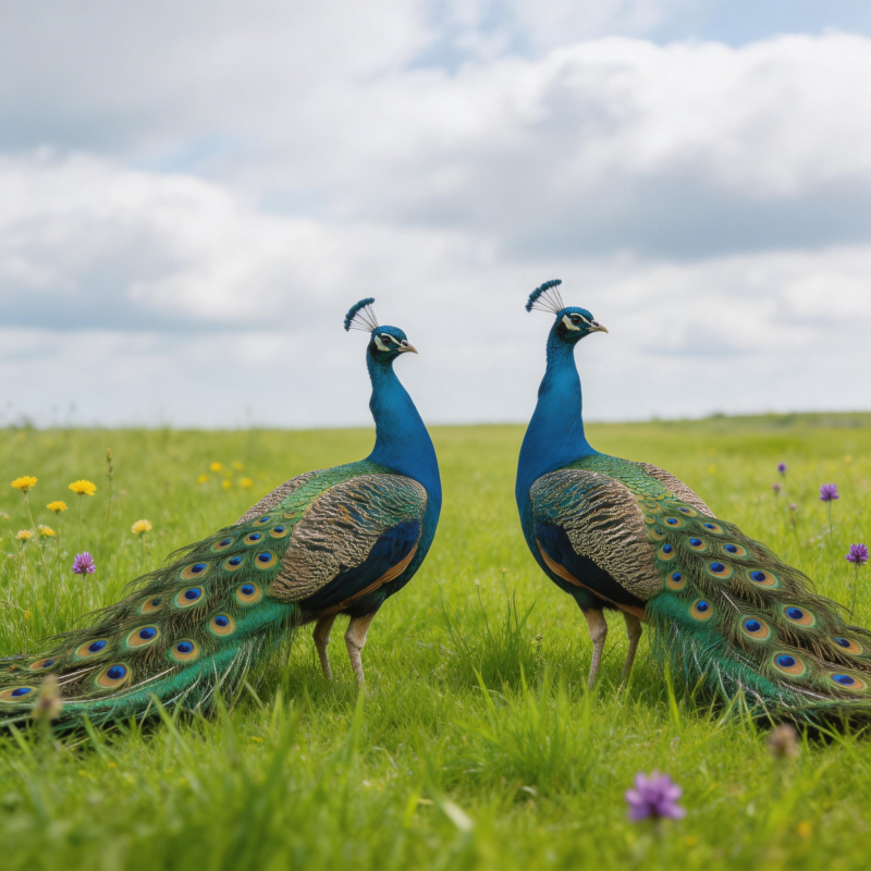 双孔雀草甸栖息图片