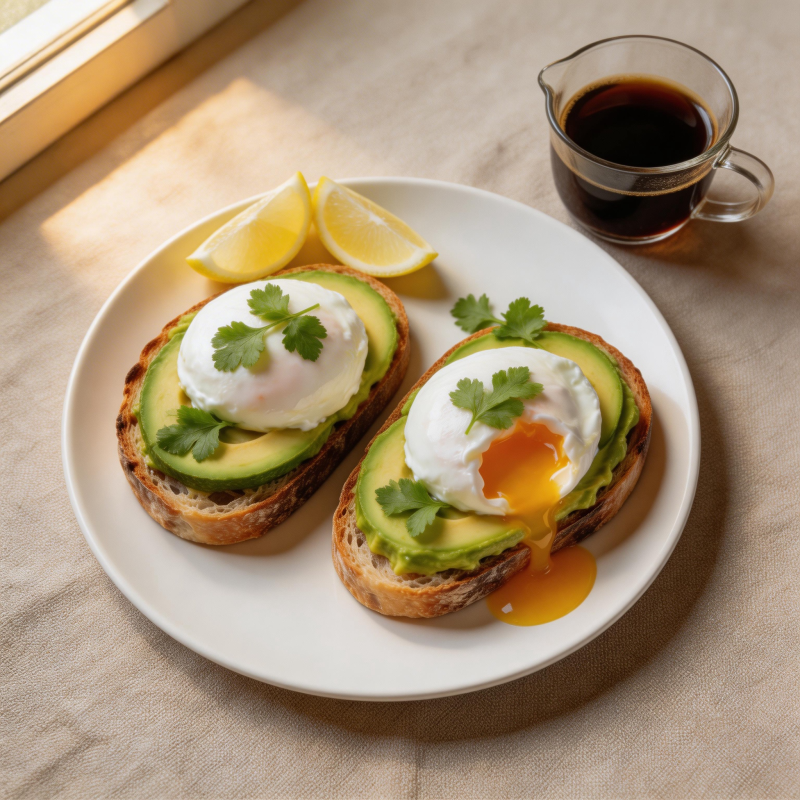 牛油果煎蛋吐司图片