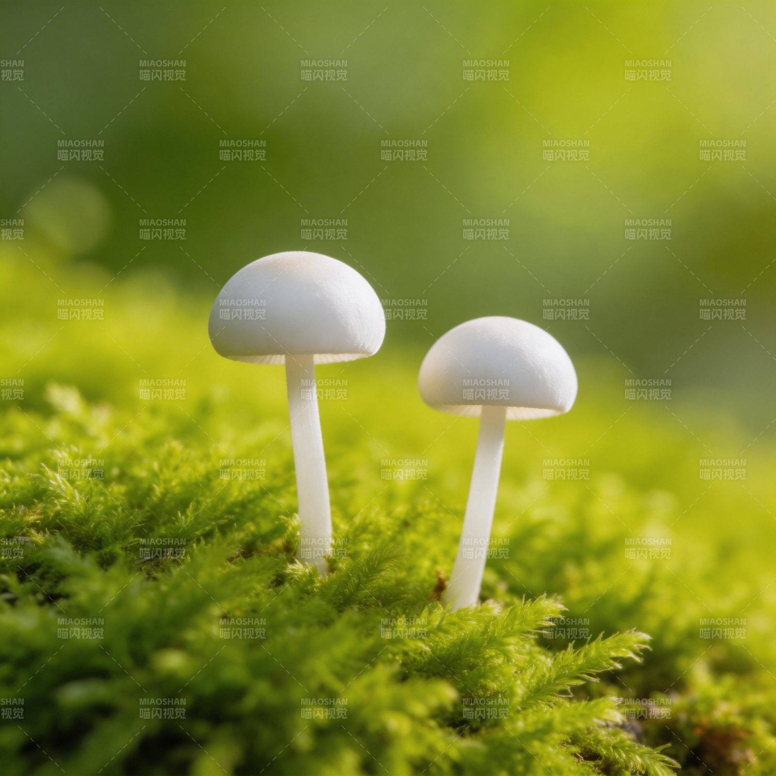 青苔上的小菇图片