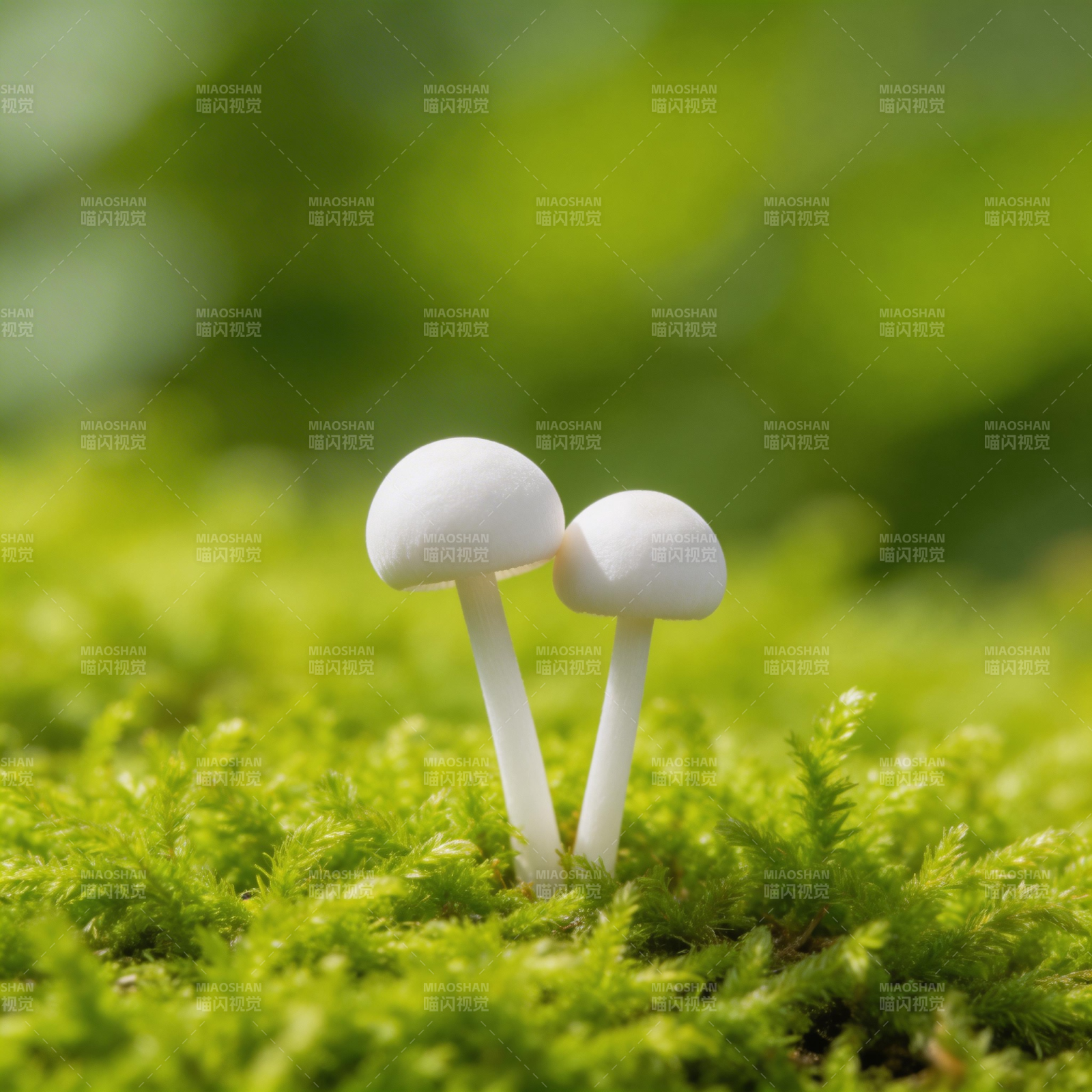 双菇伴绿茵图片