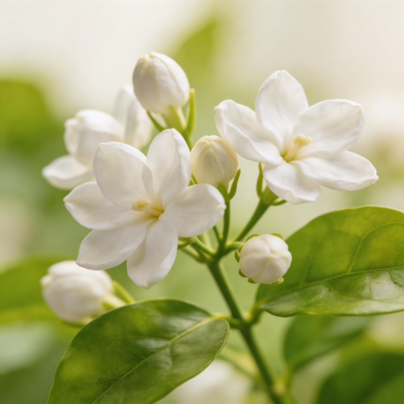 洁白茉莉花绽放图片