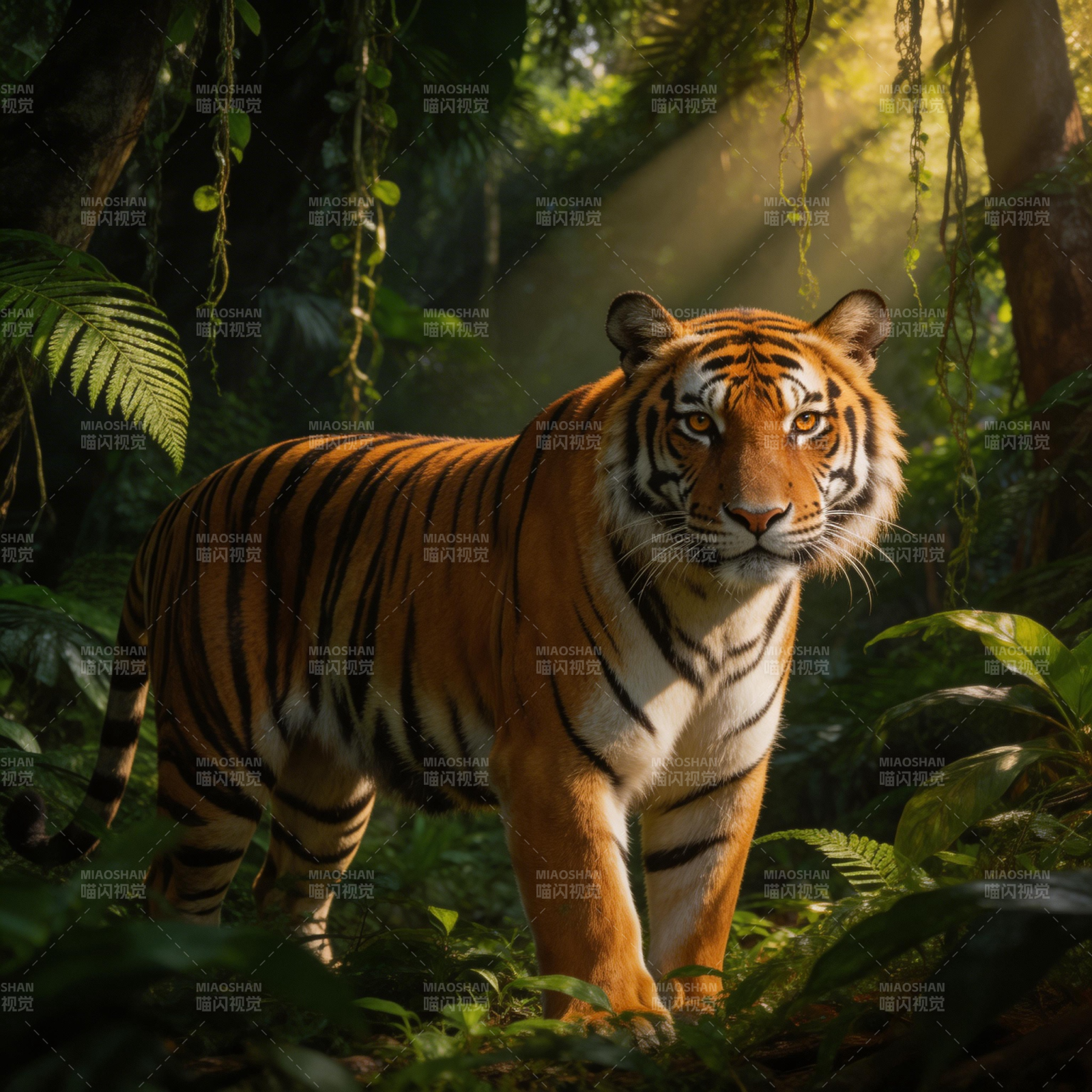 丛林虎影图片