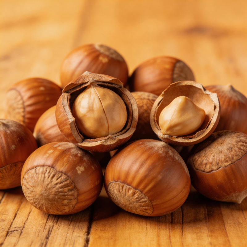 榛子堆叠特写图片