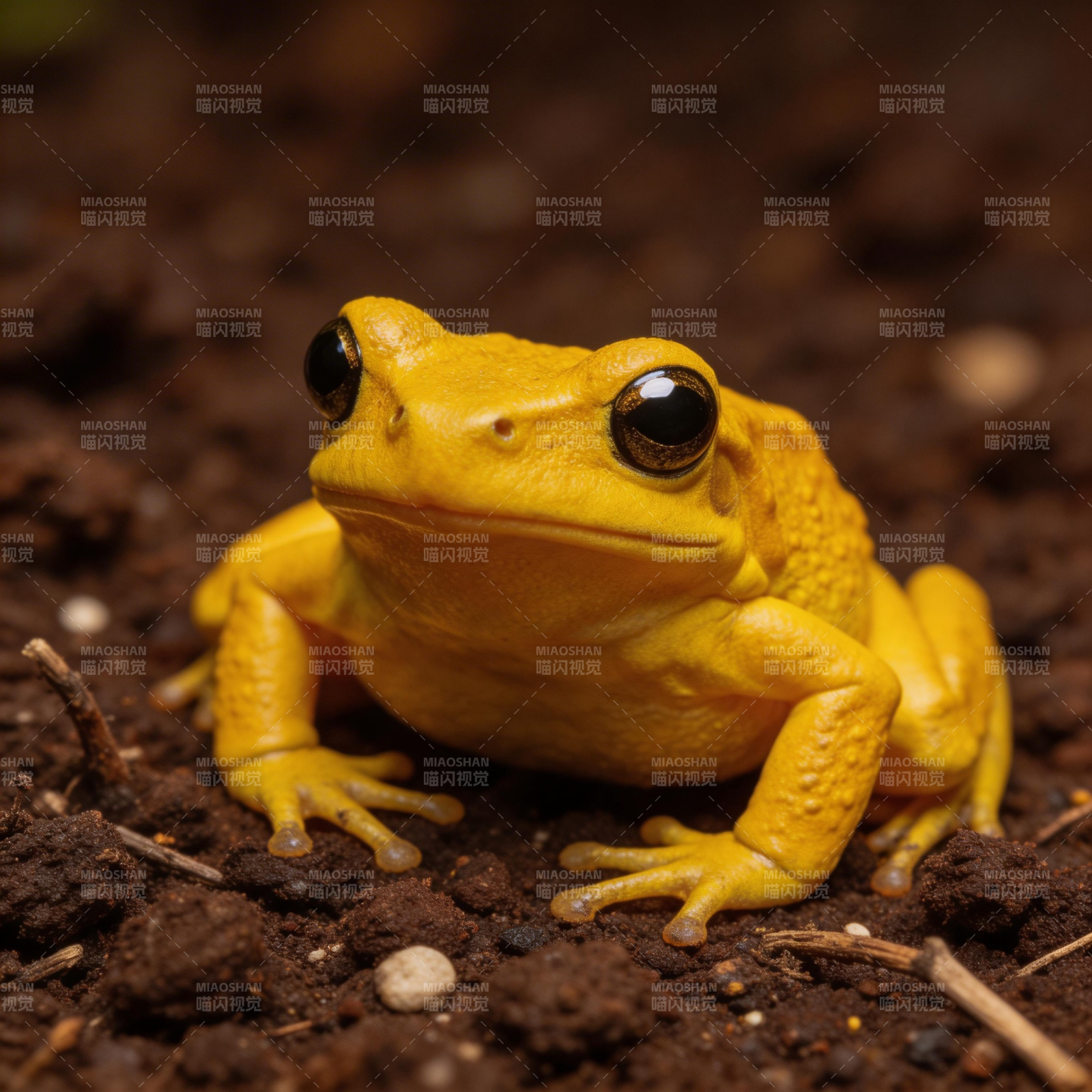 金蛙静卧泥土中图片