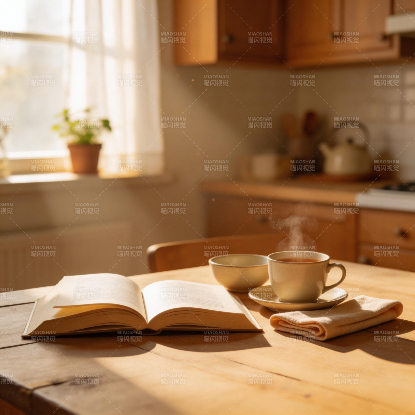 晨光书影茶香图片