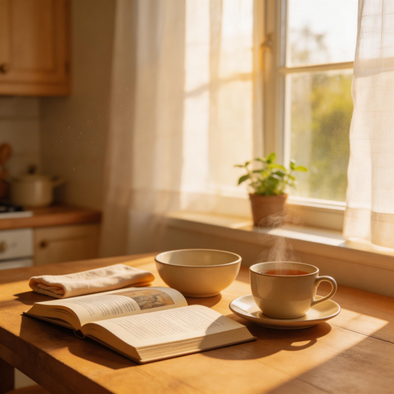 晨光书影茶香图片