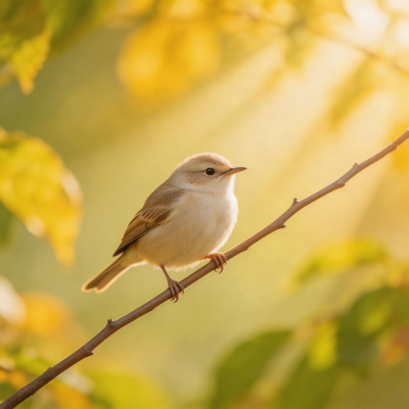 秋日小鸟栖枝头图片