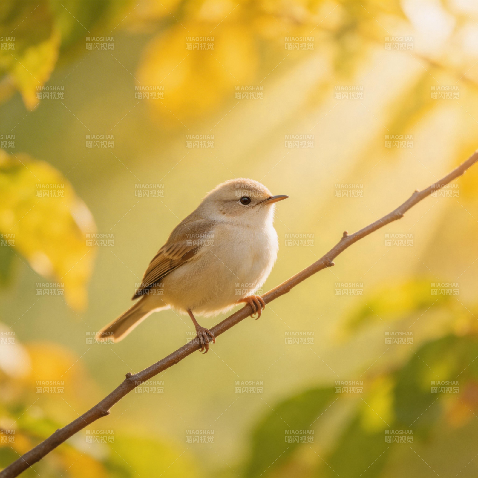 秋日小鸟栖枝头图片