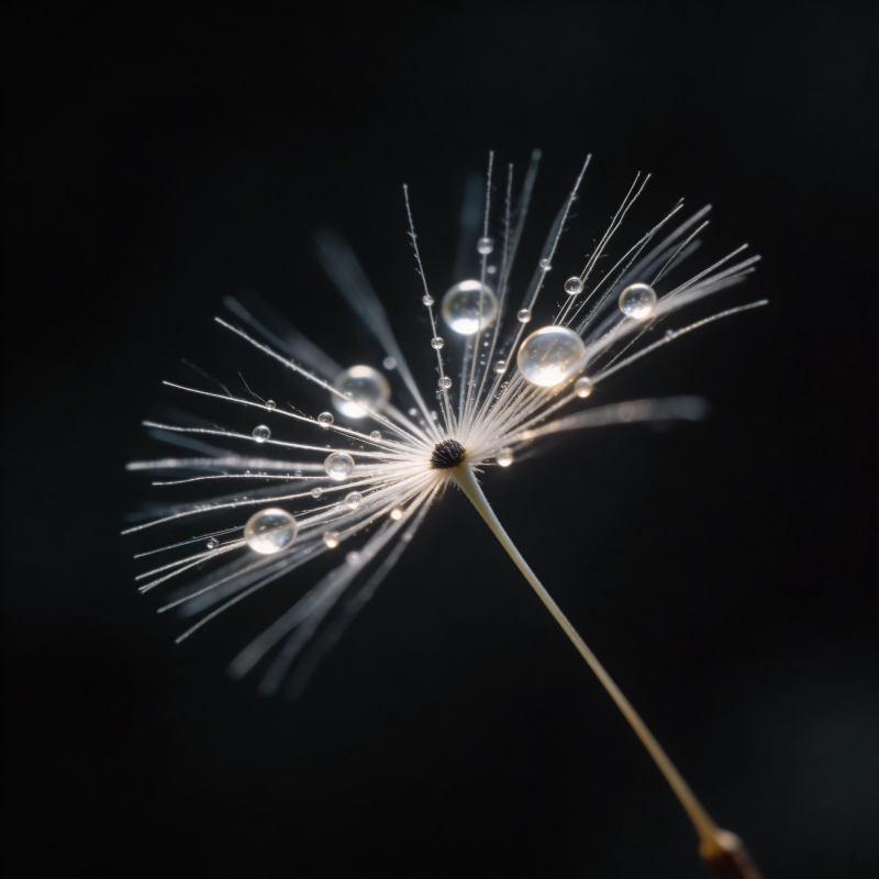 露珠轻缀蒲公英图片