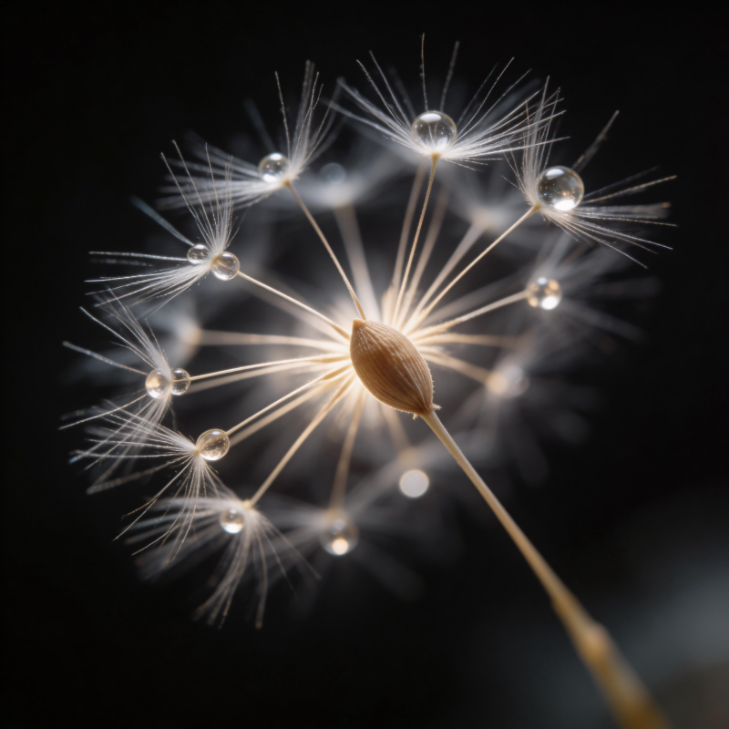 露珠轻缀蒲公英图片