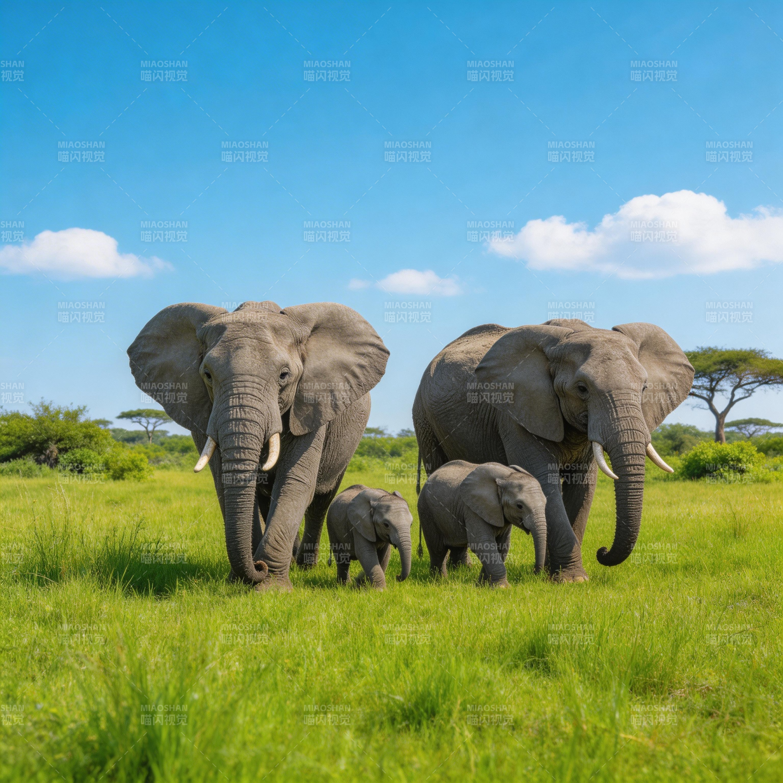 象群草原行图片